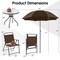 Costway 6 PCS Patio Dining Set Folding Chairs Glass Table Tilt Umbrella Garden Brown